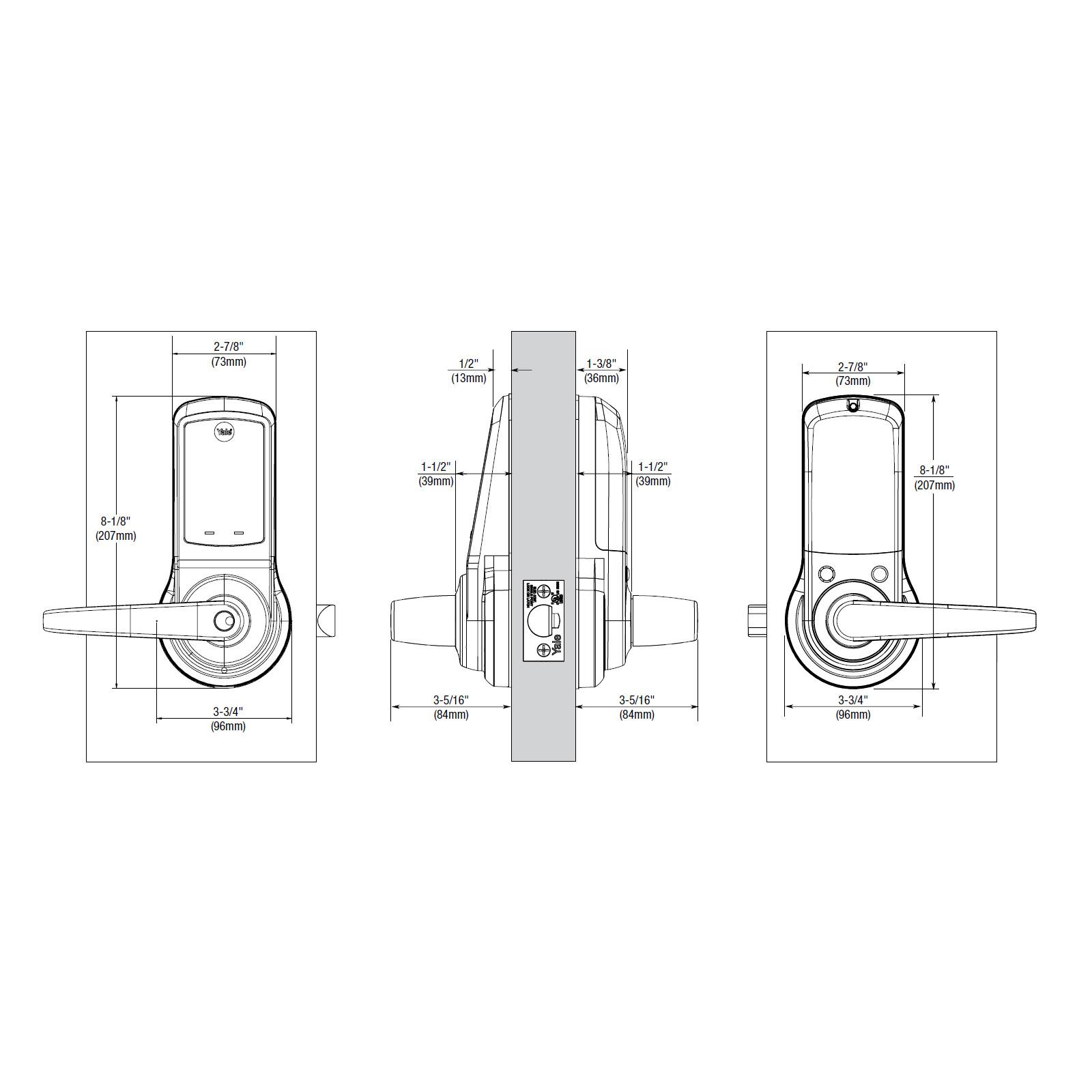 Yale nexTouch Cylindrical Z-Wave Plus v2 Touchscreen Lock